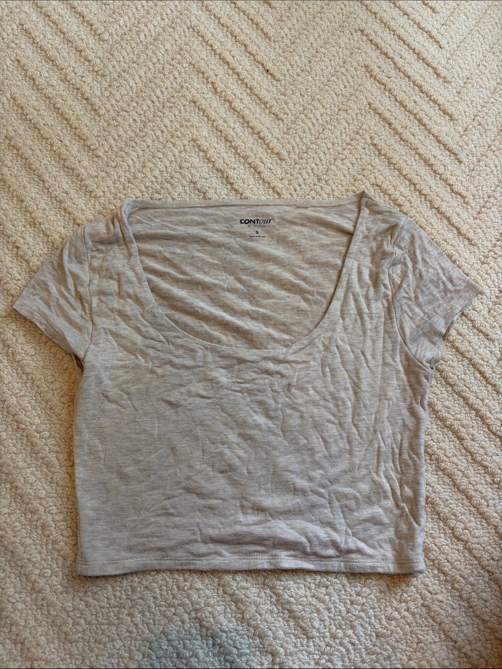 PacSun Light Gray Scoop Neck Crop Top